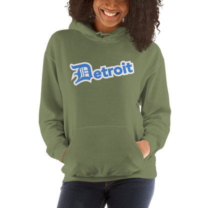 'Detroit' Hoodie (Azure w/ Old English 'D') | Unisex Standard