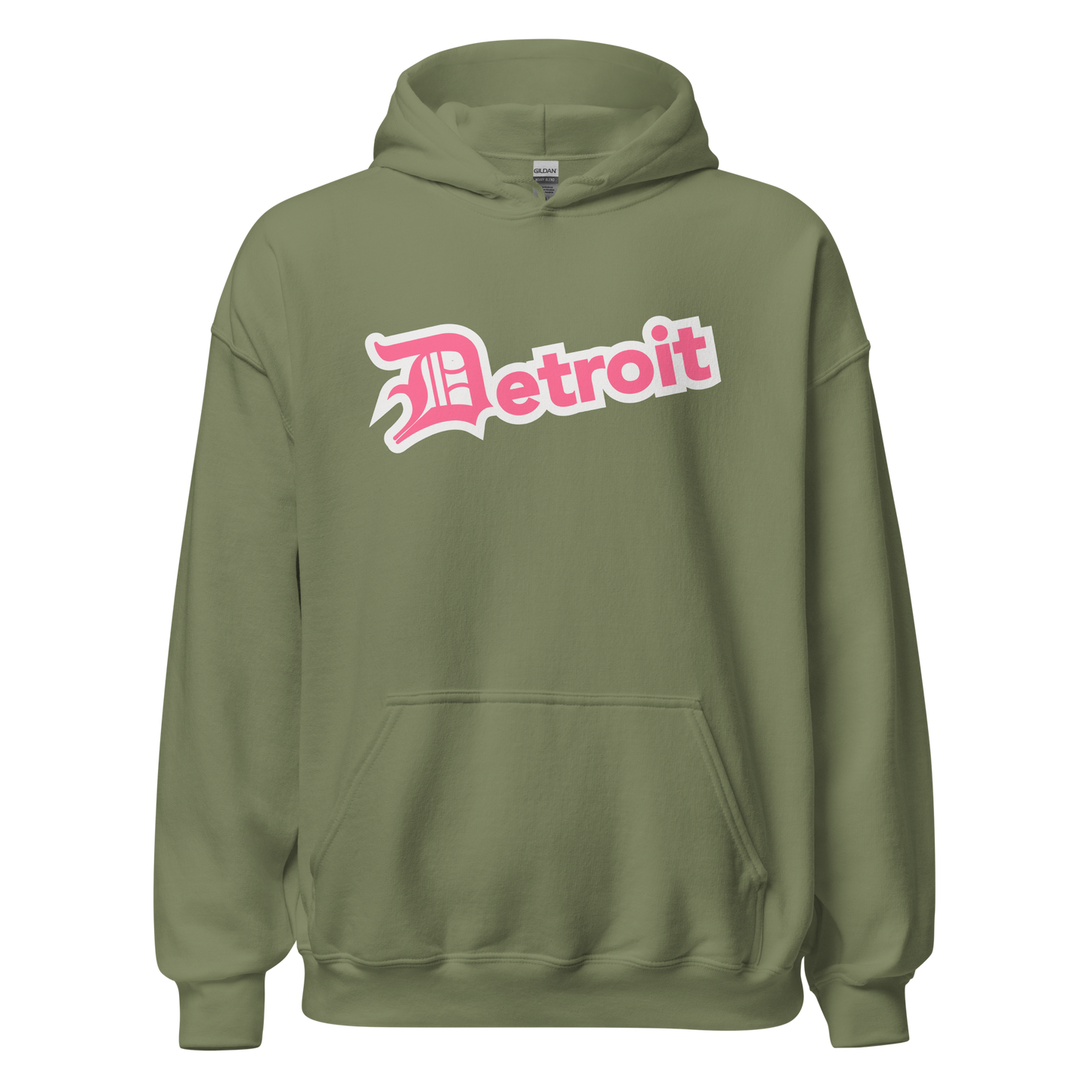 'Detroit' Hoodie (Rhodochrosite Pink w/ Old English 'D') | Unisex Standard