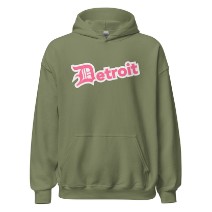 'Detroit' Hoodie (Rhodochrosite Pink w/ Old English 'D') | Unisex Standard