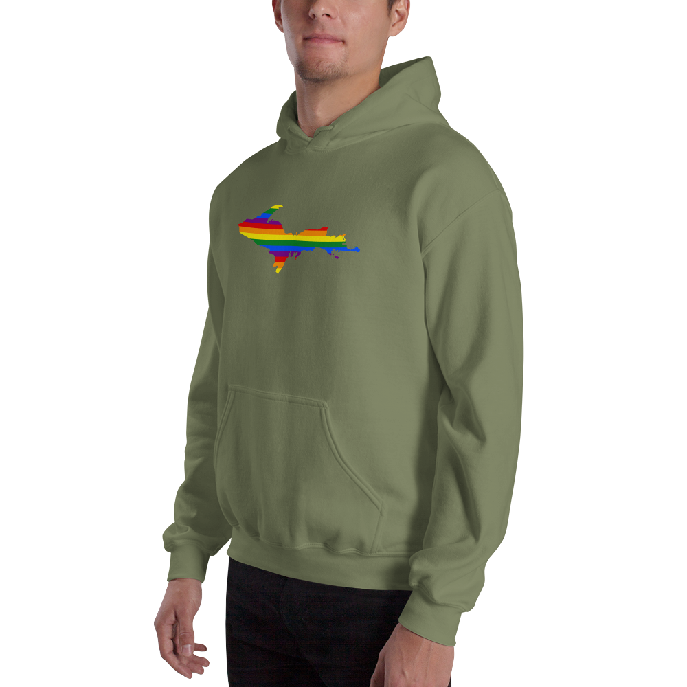 Michigan Upper Peninsula Hoodie (w/ UP Pride Flag Outline) | Unisex Standard