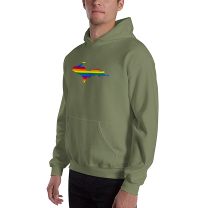 Michigan Upper Peninsula Hoodie (w/ UP Pride Flag Outline) | Unisex Standard