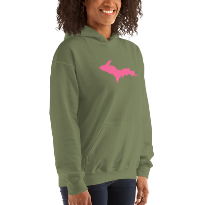 Michigan Upper Peninsula Hoodie (w/ Pink UP Outline) | Unisex Standard