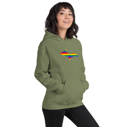 Michigan Upper Peninsula Hoodie (w/ UP Pride Flag Outline) | Unisex Standard