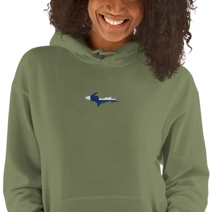 Michigan Upper Peninsula Hoodie (w/ Embroidered UP Finland Flag Outline) | Unisex Standard