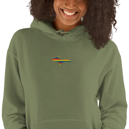 Michigan Upper Peninsula Hoodie (w/ Embroidered UP Pride Flag Outline) | Unisex Standard