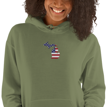 Michigan Hoodie (w/ MI USA Flag) | Unisex Standard - Emb.