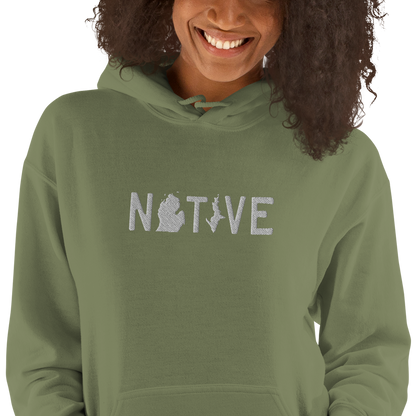 Michigan 'Native' Hoodie (Licence Plate Font) | Unisex Standard - Emb.