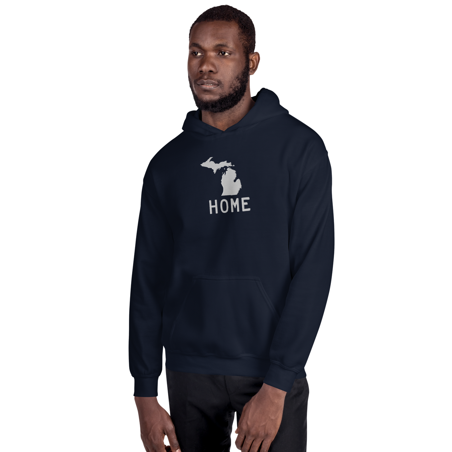 Michigan 'Home' Hoodie (Licence Plate Font) | Unisex Standard - Emb.