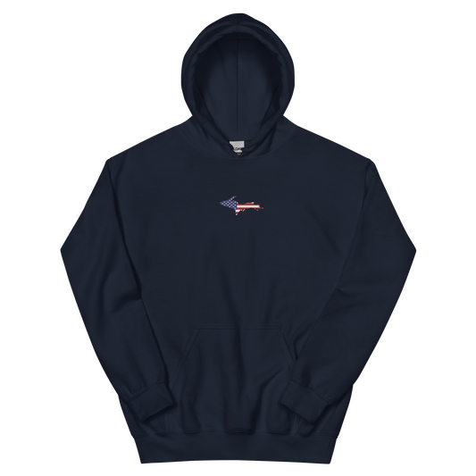 Michigan Upper Peninsula Hoodie (w/ Embroidered UP USA Flag Outline) | Unisex Standard