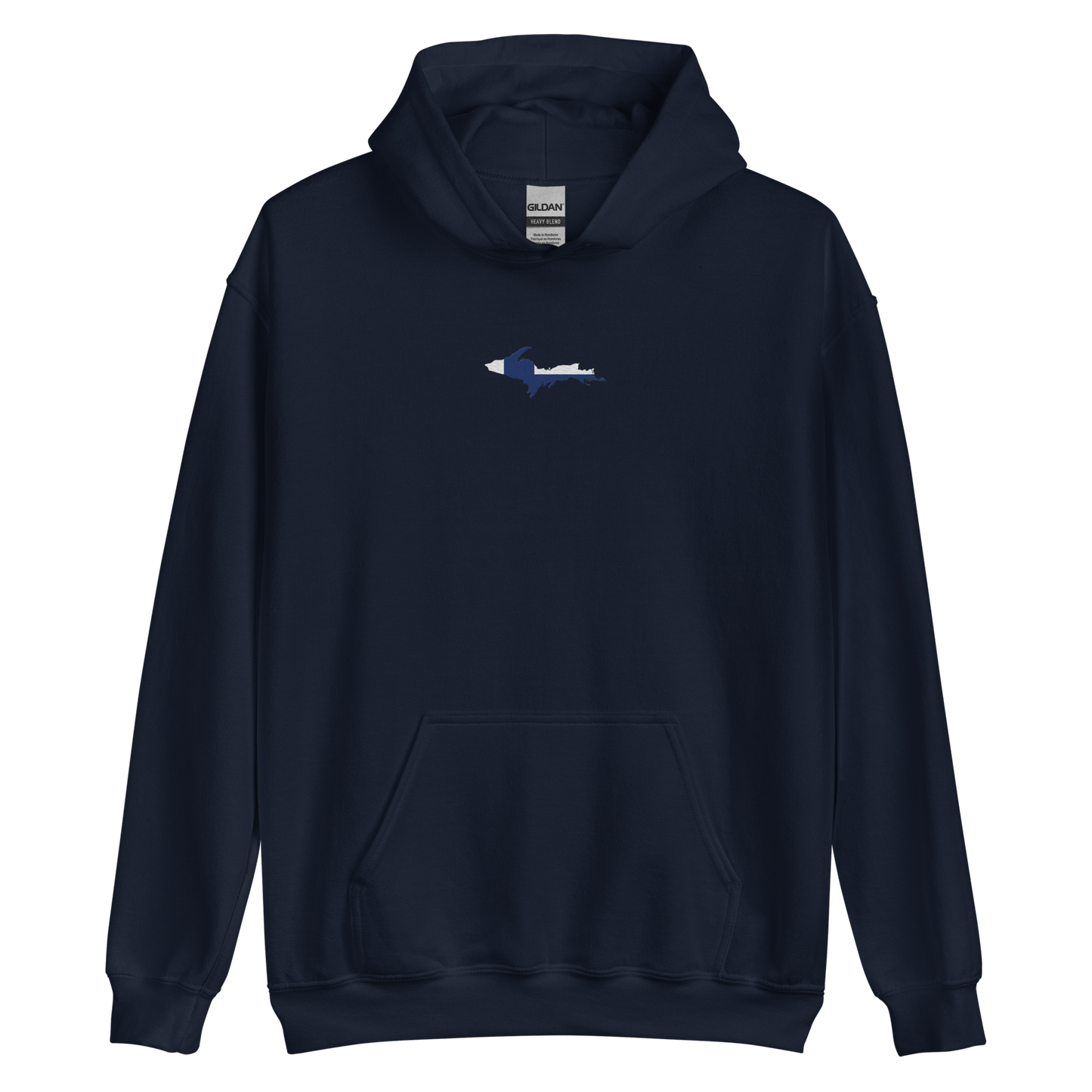 Michigan Upper Peninsula Hoodie (w/ Embroidered UP Finland Flag Outline) | Unisex Standard