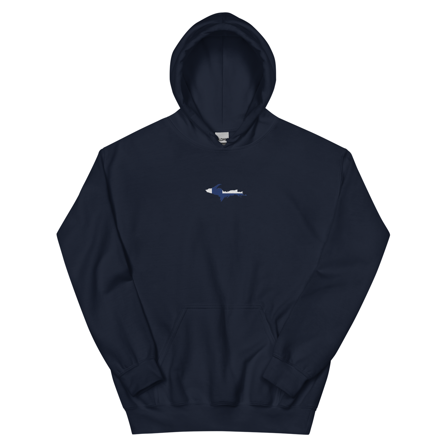 Michigan Upper Peninsula Hoodie (w/ Embroidered UP Finland Flag Outline) | Unisex Standard