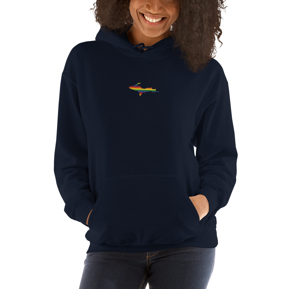 Michigan Upper Peninsula Hoodie (w/ Embroidered UP Pride Flag Outline) | Unisex Standard