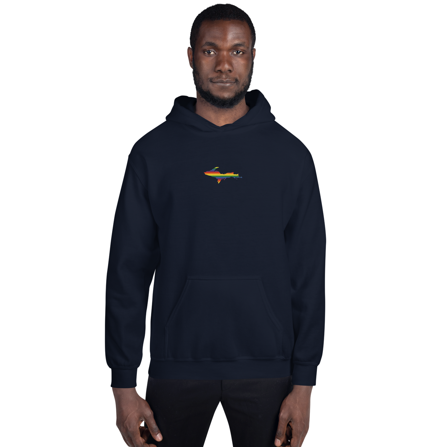 Michigan Upper Peninsula Hoodie (w/ Embroidered UP Pride Flag Outline) | Unisex Standard