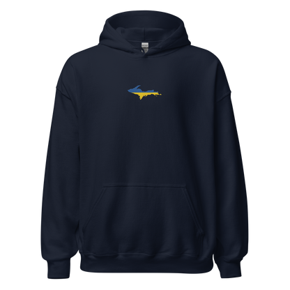 Michigan Upper Peninsula Hoodie (w/ Embroidered UP Ukraine Flag Outline) | Unisex Standard