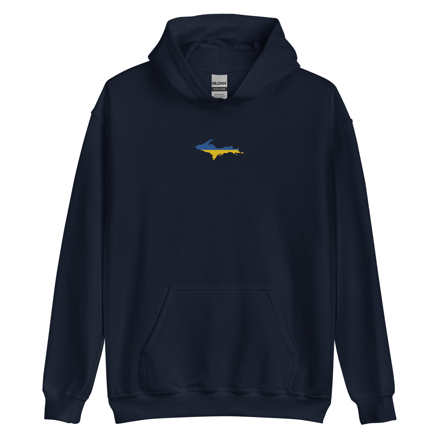 Michigan Upper Peninsula Hoodie (w/ Embroidered UP Ukraine Flag Outline) | Unisex Standard