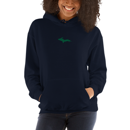 Michigan Upper Peninsula Hoodie (w/ Embroidered Green UP Outline) | Unisex Standard