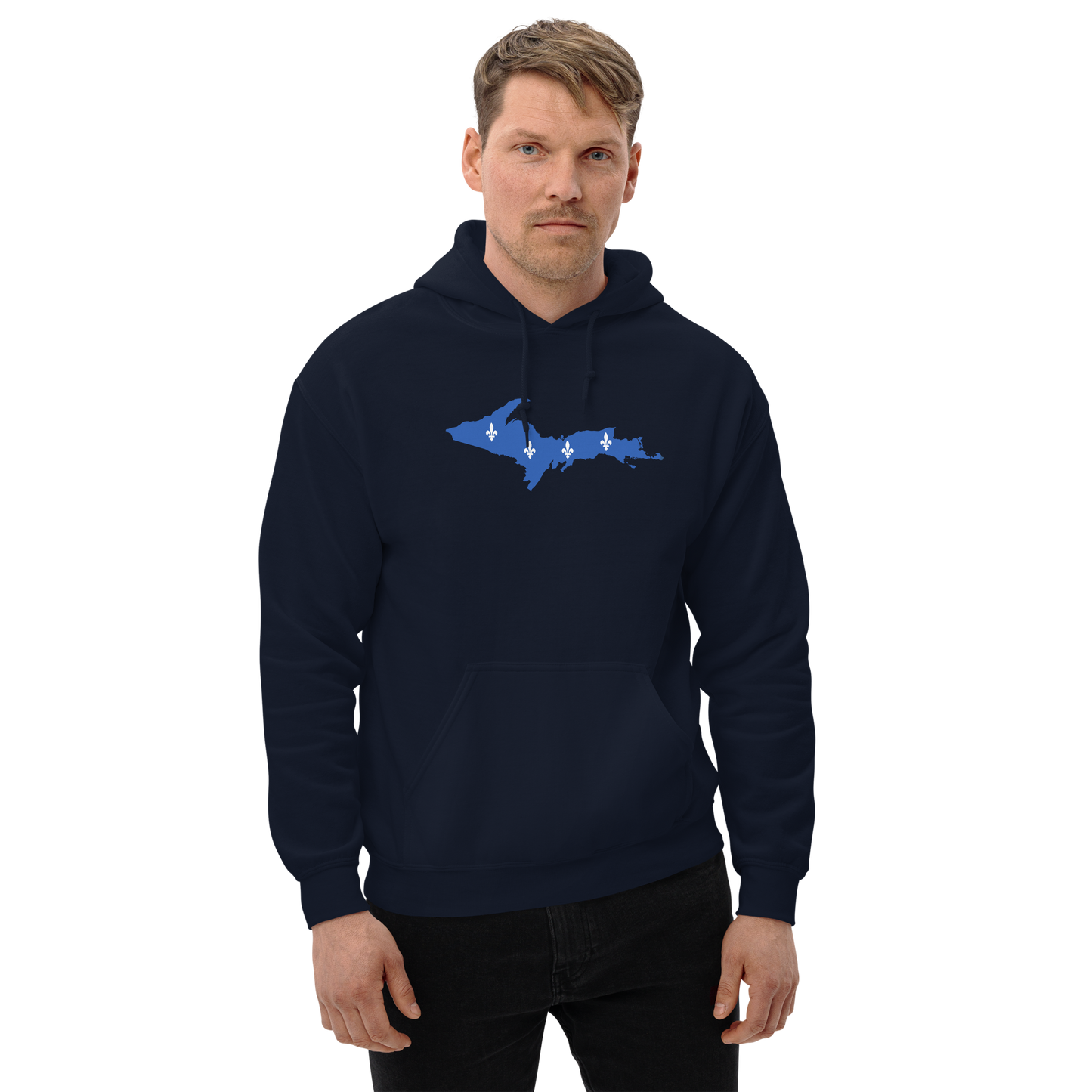 Michigan Upper Peninsula Hoodie (w/ UP Quebec Flag Outline) | Unisex Standard