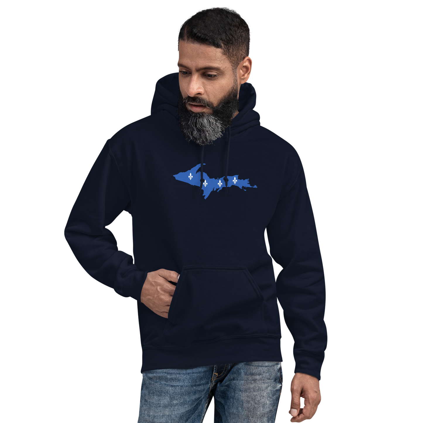 Michigan Upper Peninsula Hoodie (w/ UP Quebec Flag Outline) | Unisex Standard