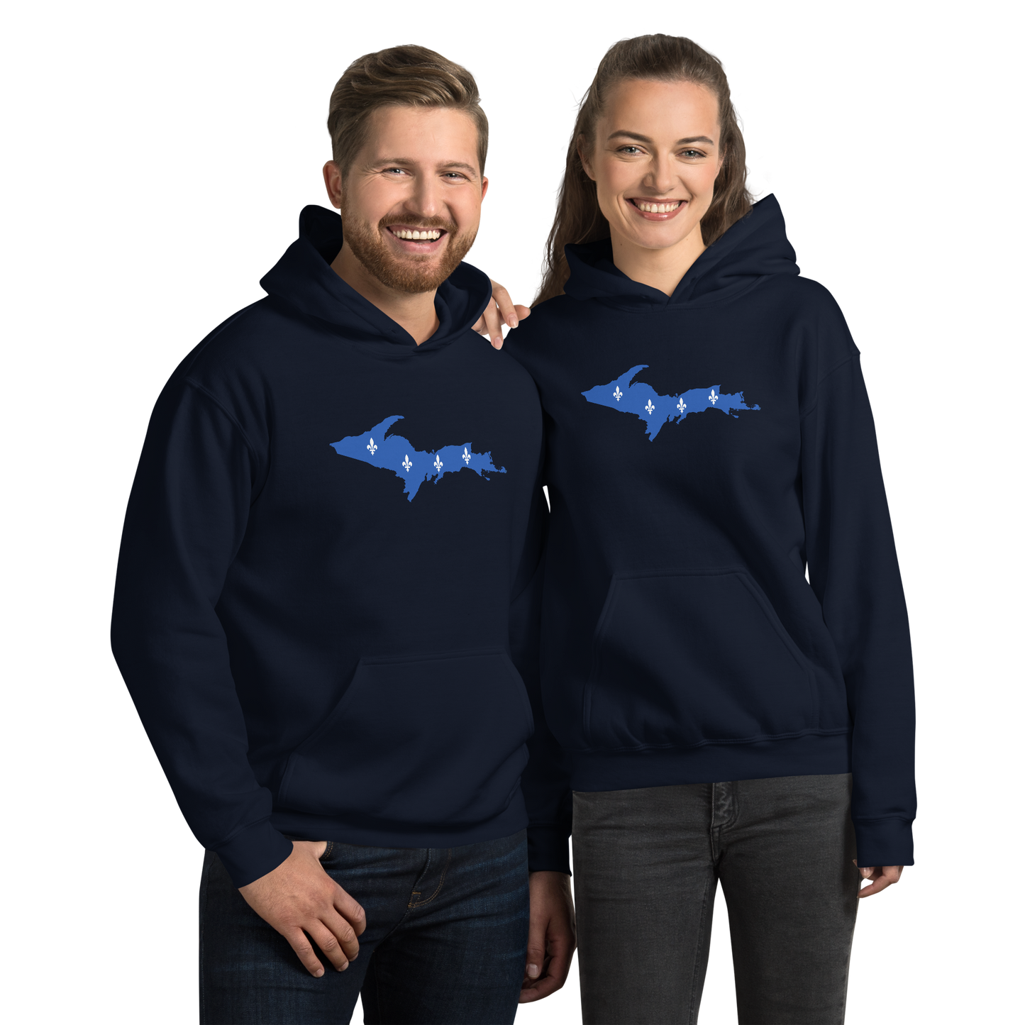 Michigan Upper Peninsula Hoodie (w/ UP Quebec Flag Outline) | Unisex Standard