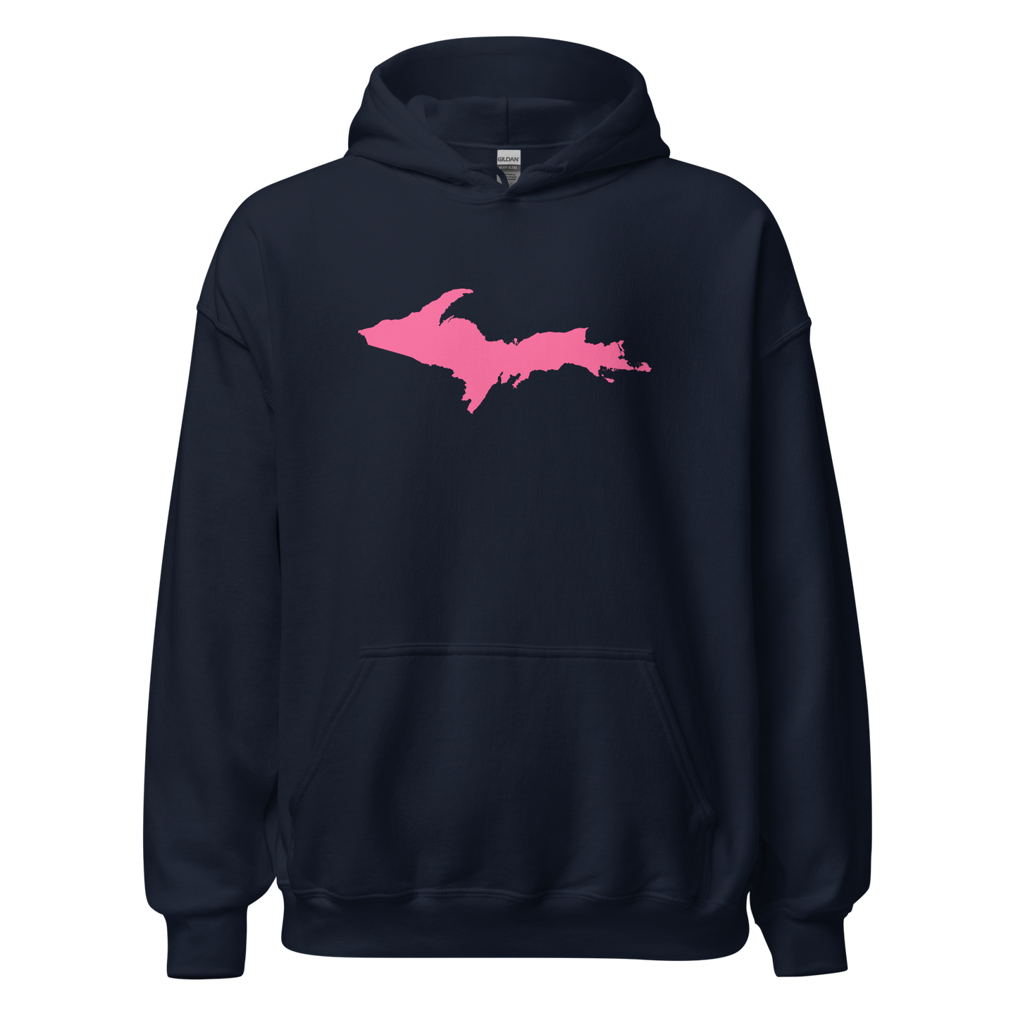 Michigan Upper Peninsula Hoodie (w/ Pink UP Outline) | Unisex Standard