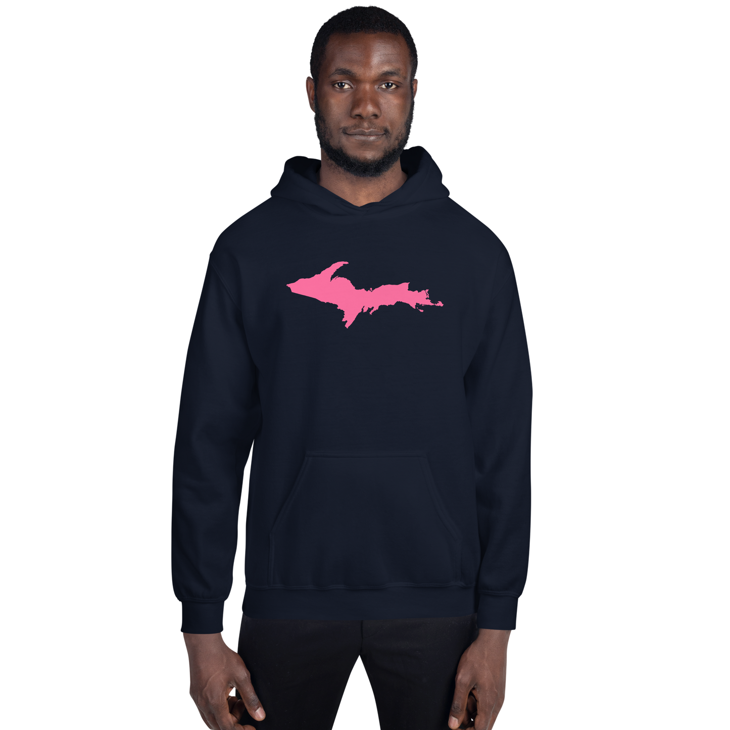 Michigan Upper Peninsula Hoodie (w/ Pink UP Outline) | Unisex Standard