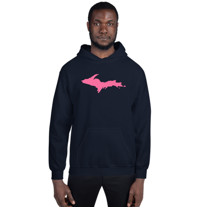 Michigan Upper Peninsula Hoodie (w/ Pink UP Outline) | Unisex Standard