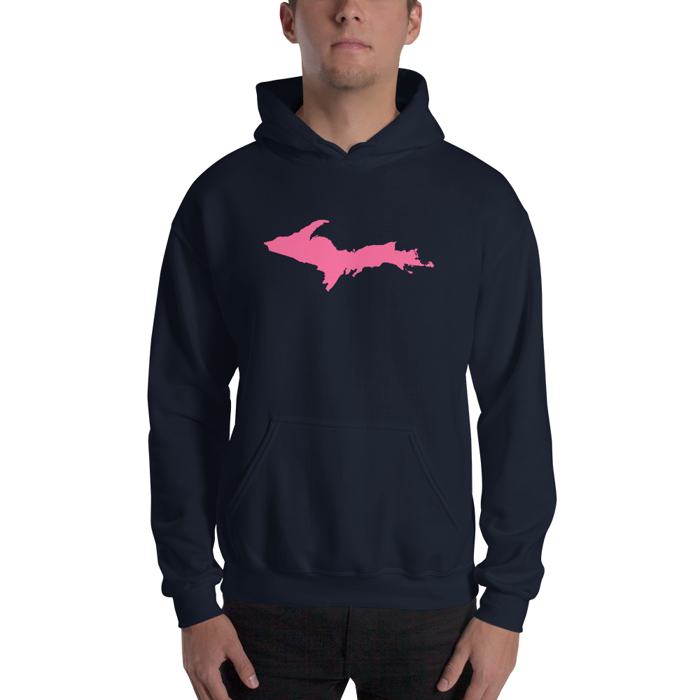 Michigan Upper Peninsula Hoodie (w/ Pink UP Outline) | Unisex Standard