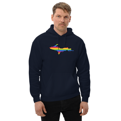 Michigan Upper Peninsula Hoodie (w/ UP Pride Flag Outline) | Unisex Standard