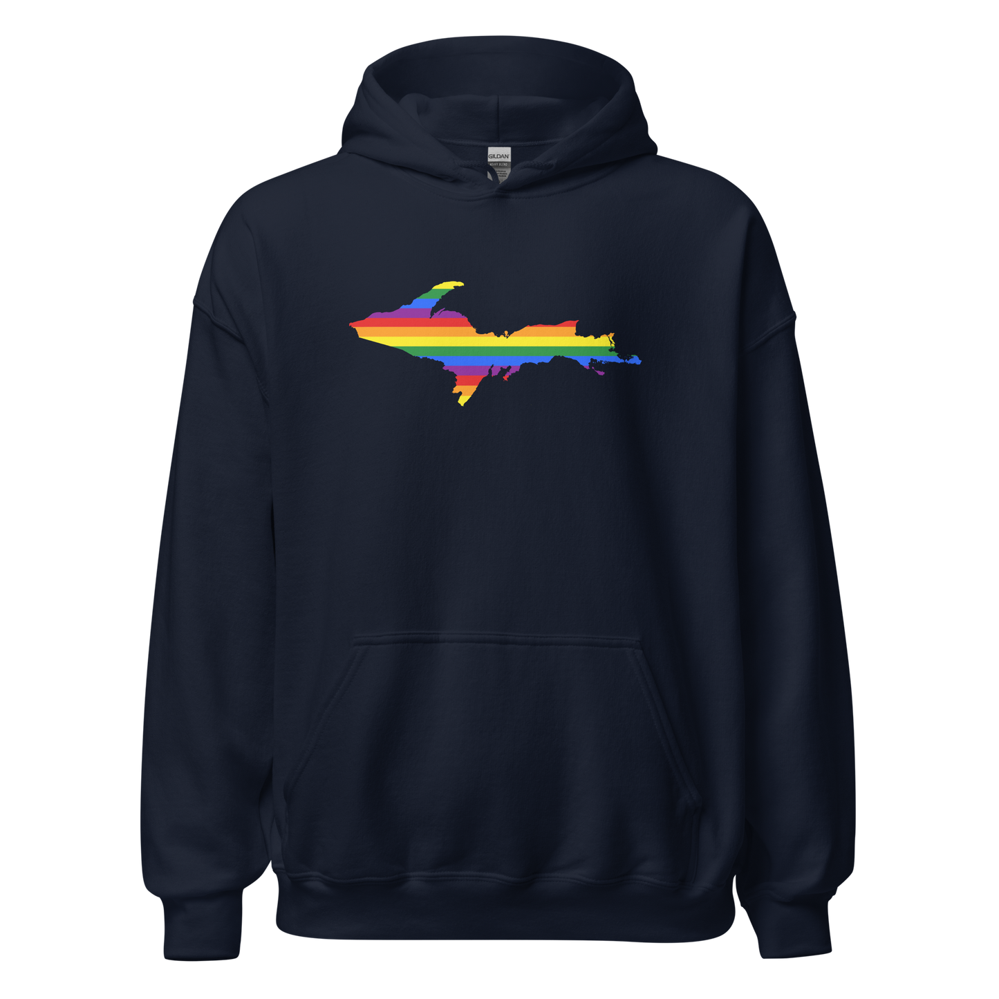 Michigan Upper Peninsula Hoodie (w/ UP Pride Flag Outline) | Unisex Standard