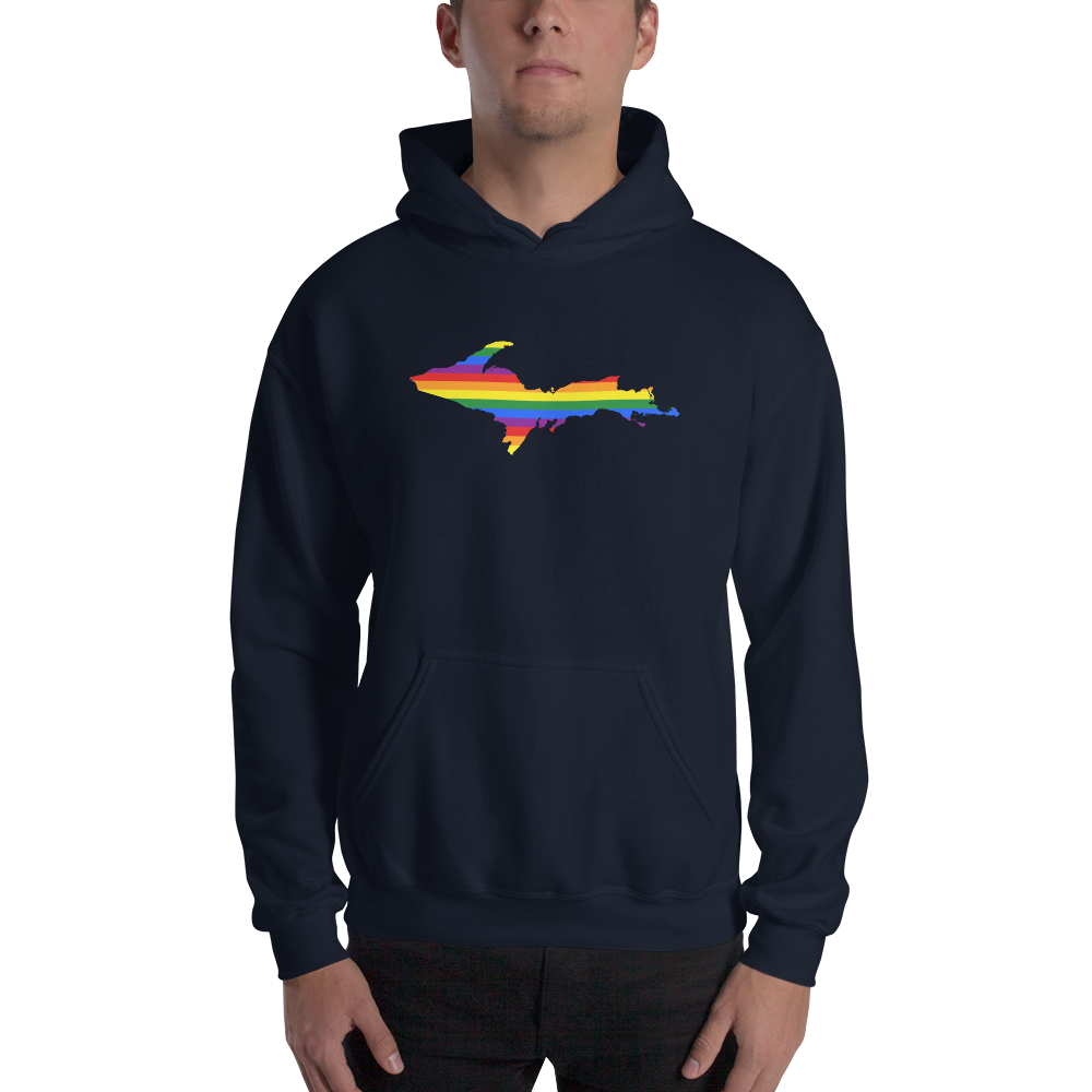 Michigan Upper Peninsula Hoodie (w/ UP Pride Flag Outline) | Unisex Standard