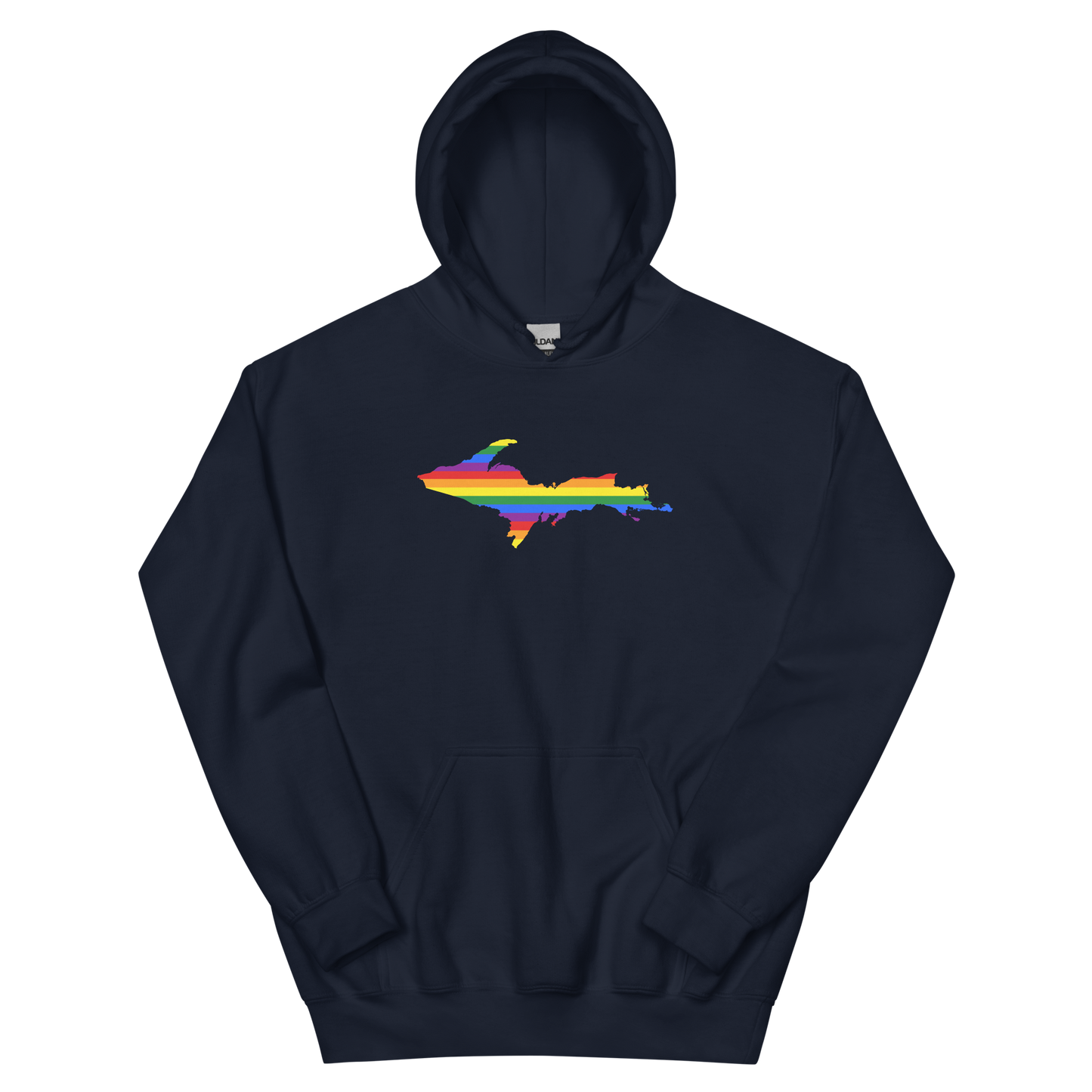 Michigan Upper Peninsula Hoodie (w/ UP Pride Flag Outline) | Unisex Standard