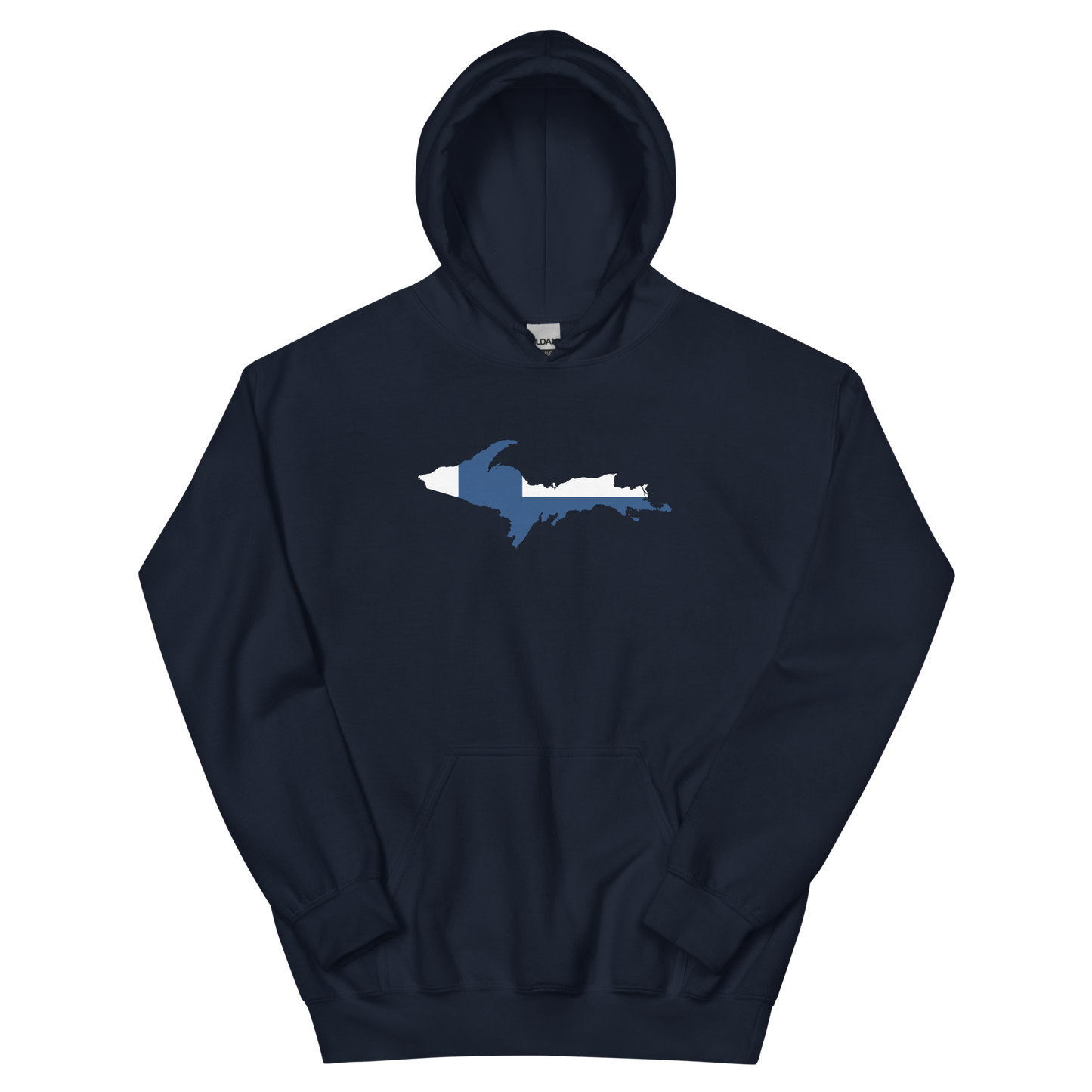 Michigan Upper Peninsula Hoodie (w/ UP Finland Flag Outline) | Unisex Standard