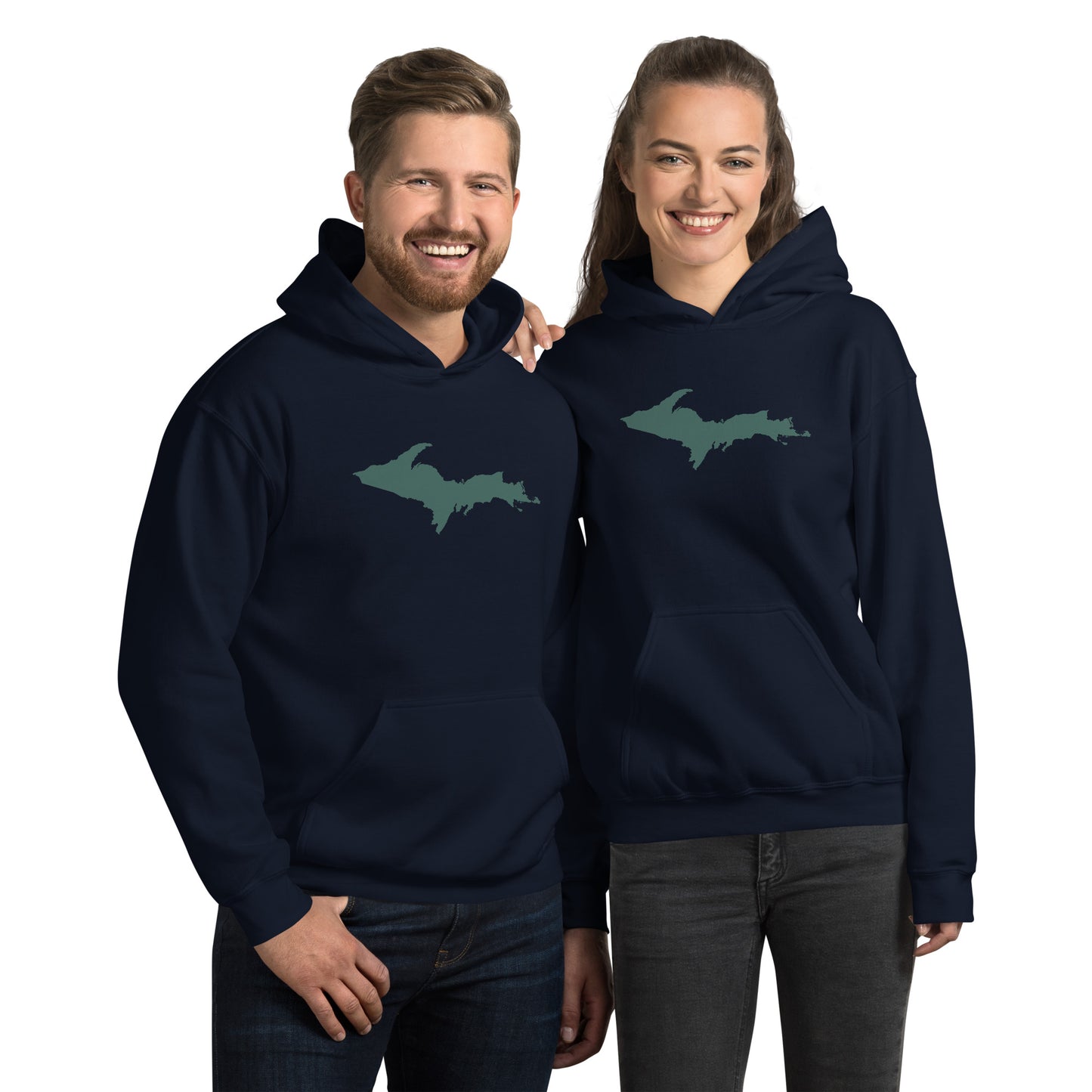 Michigan Upper Peninsula Hoodie (w/ Green UP Outline) | Unisex Standard