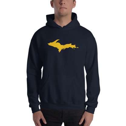 Michigan Upper Peninsula Hoodie (w/ Gold UP Outline) | Unisex Standard