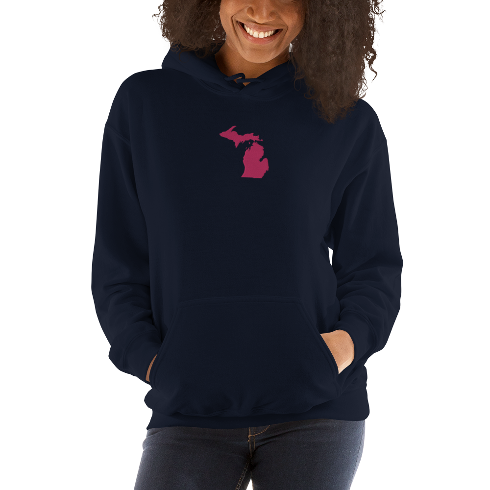 Michigan Hoodie (w/ Pink MI Outline) | Unisex Standard - Emb.