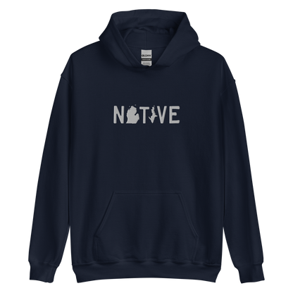 Michigan 'Native' Hoodie (Licence Plate Font) | Unisex Standard - Emb.