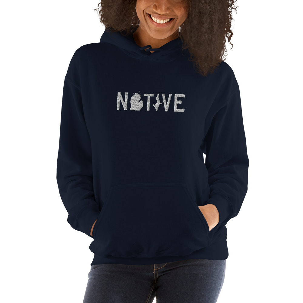 Michigan 'Native' Hoodie (Licence Plate Font) | Unisex Standard - Emb.