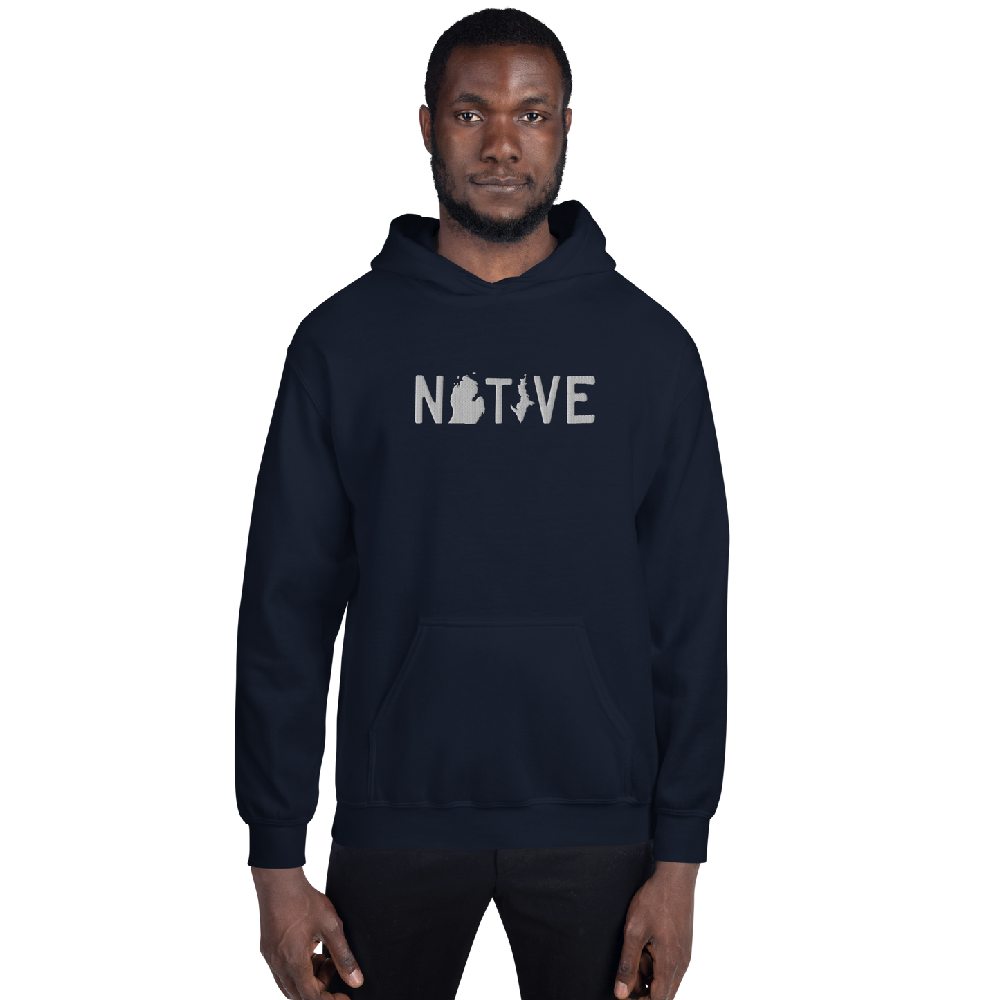 Michigan 'Native' Hoodie (Licence Plate Font) | Unisex Standard - Emb.