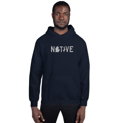 Michigan 'Native' Hoodie (Licence Plate Font) | Unisex Standard - Emb.