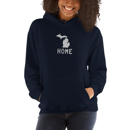 Michigan 'Home' Hoodie (Licence Plate Font) | Unisex Standard - Emb.