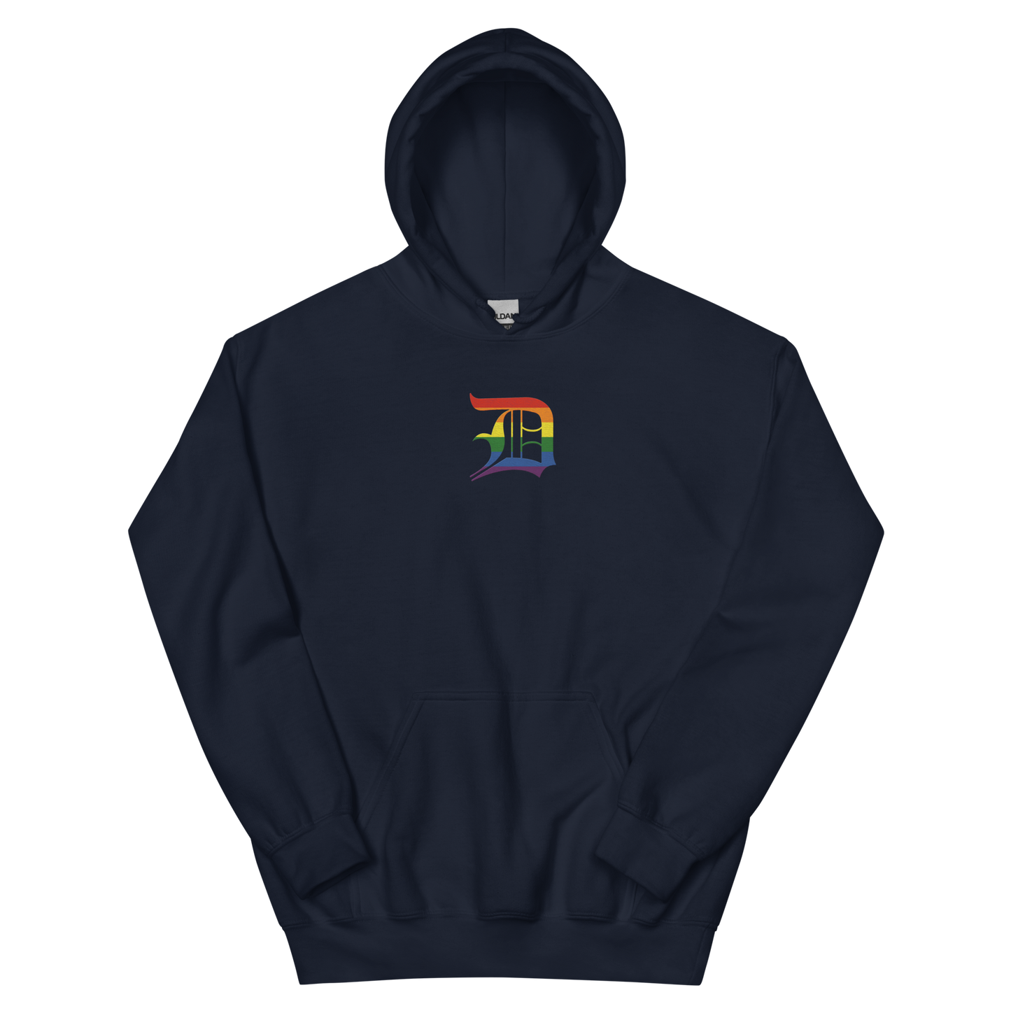 Detroit 'Old English D' Hoodie (Rainbow Pride Edition) | Unisex Standard - Emb.