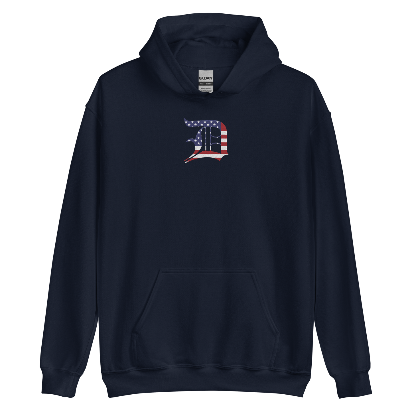 Detroit 'Old English D' Hoodie (Patriotic Edition) | Unisex Standard - Emb.