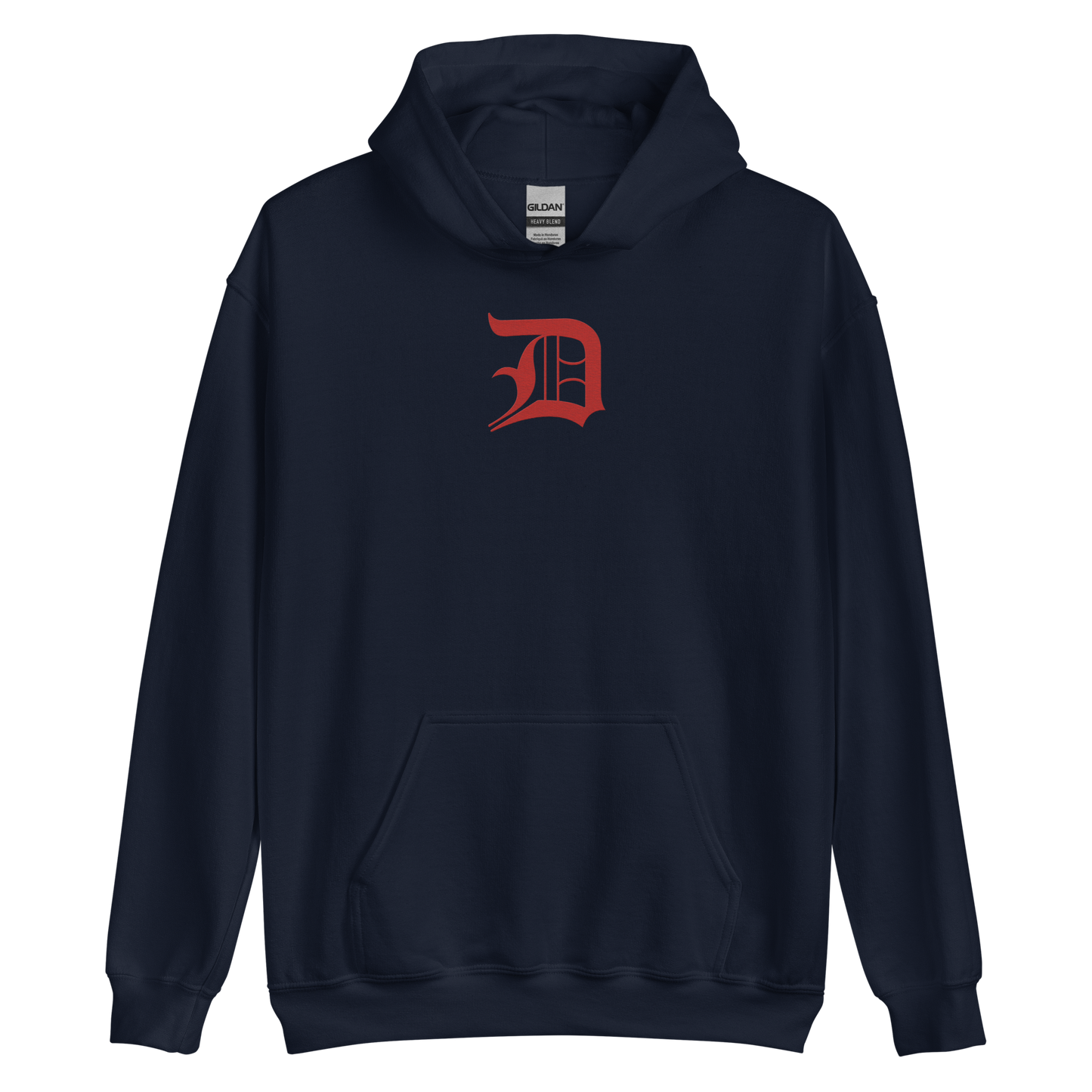 Detroit 'Old English D' Hoodie (Aliform Red) | Unisex Standard - Emb.