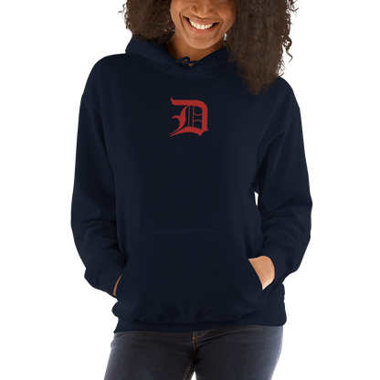 Detroit 'Old English D' Hoodie (Aliform Red) | Unisex Standard - Emb.