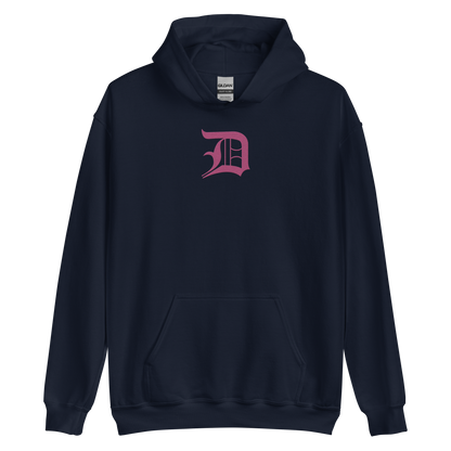 Detroit 'Old English D' Hoodie (Apple Blossom Pink) | Unisex Standard - Emb.