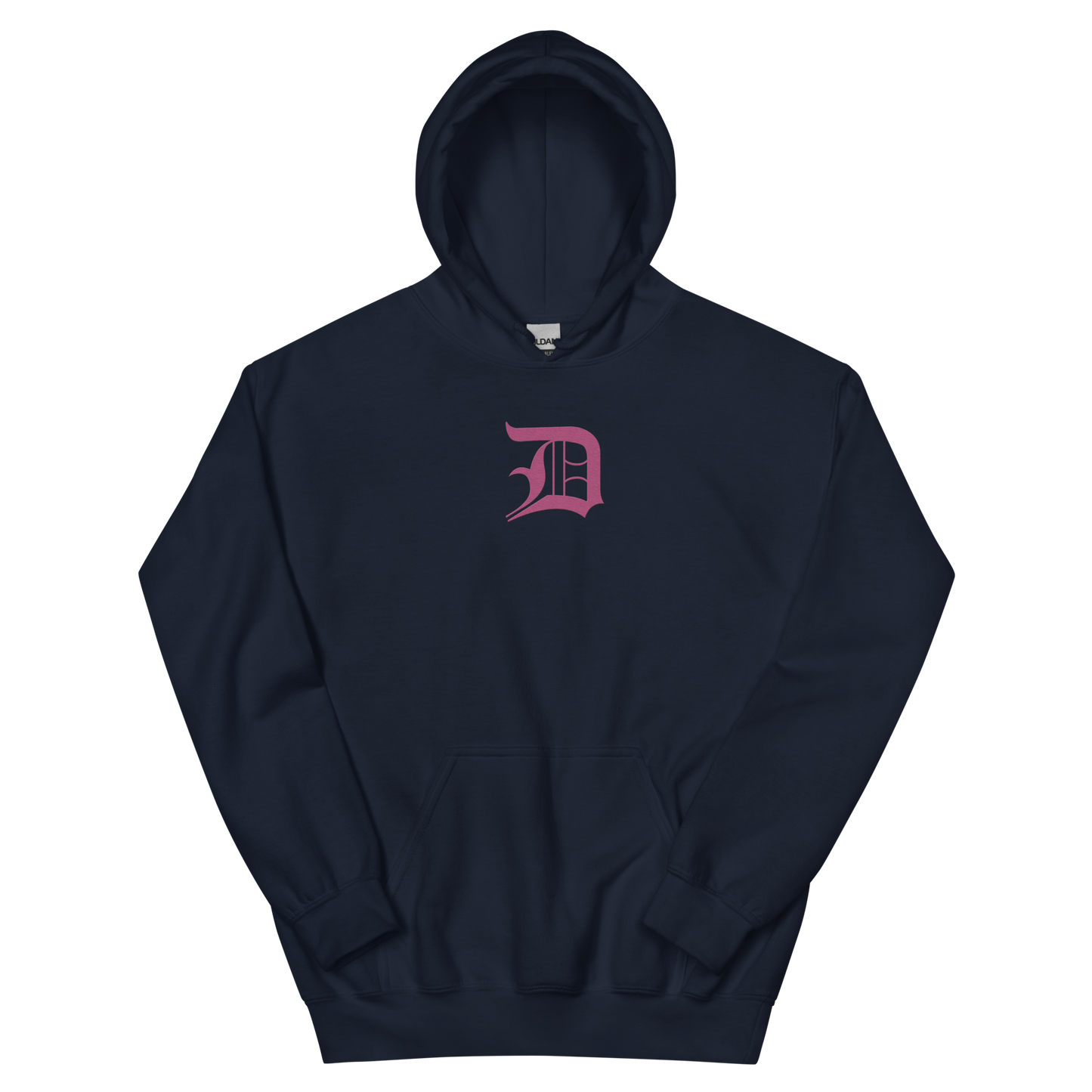 Detroit 'Old English D' Hoodie (Apple Blossom Pink) | Unisex Standard - Emb.