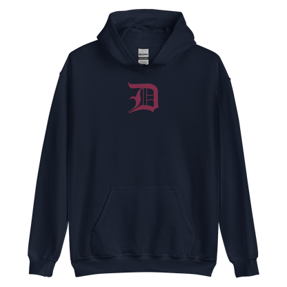 Detroit 'Old English D' Hoodie (Ruby Red) | Unisex Standard - Emb.