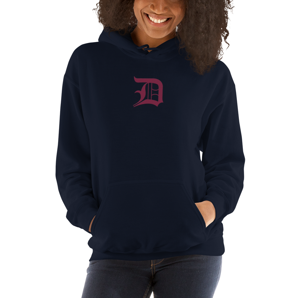 Detroit 'Old English D' Hoodie (Ruby Red) | Unisex Standard - Emb.