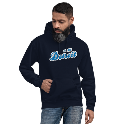 'Detroit EST. 1701' Hoodie (Azure Script Font) | Unisex Standard