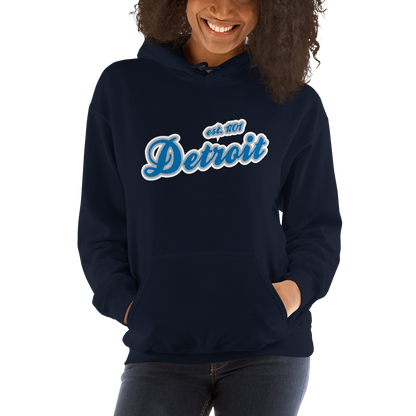 'Detroit EST. 1701' Hoodie (Azure Script Font) | Unisex Standard